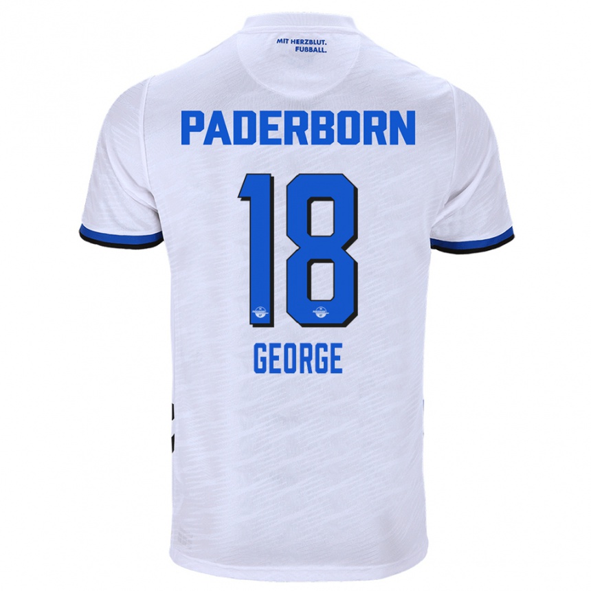 נשים כדורגל Kayonte Kaheim Karim George #18 לבן כחול הרחק ג'רזי 2025/26