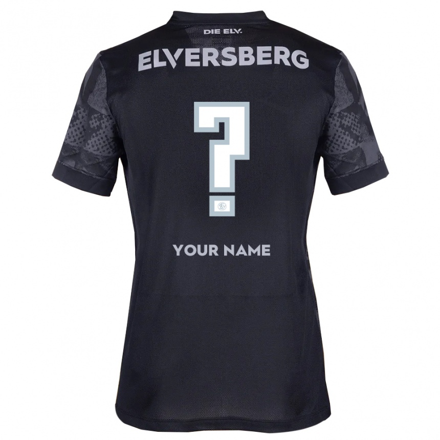 נשים כדורגל השם שלך #0 שחור אפור הרחק ג'רזי 2025/26