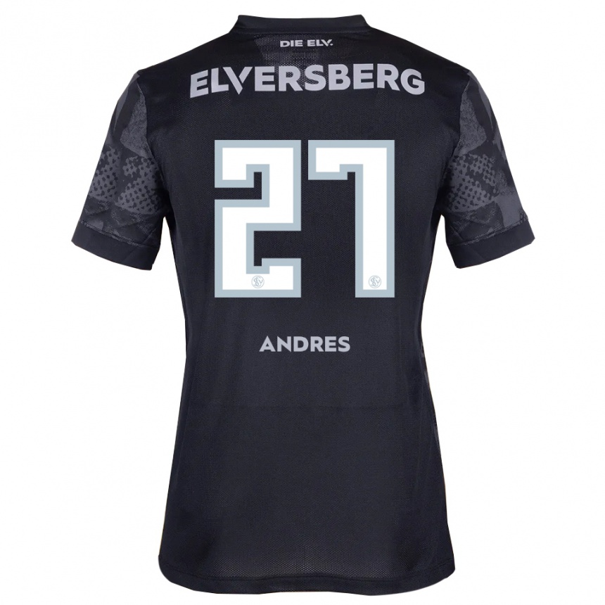 נשים כדורגל אליסה אנדרס #27 שחור אפור הרחק ג'רזי 2025/26