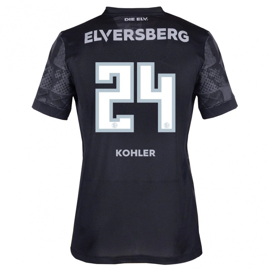 נשים כדורגל Lukas Kohler #24 שחור אפור הרחק ג'רזי 2025/26