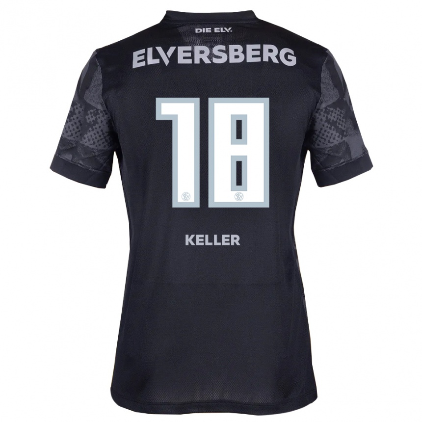 נשים כדורגל Tyler Keller #18 שחור אפור הרחק ג'רזי 2025/26