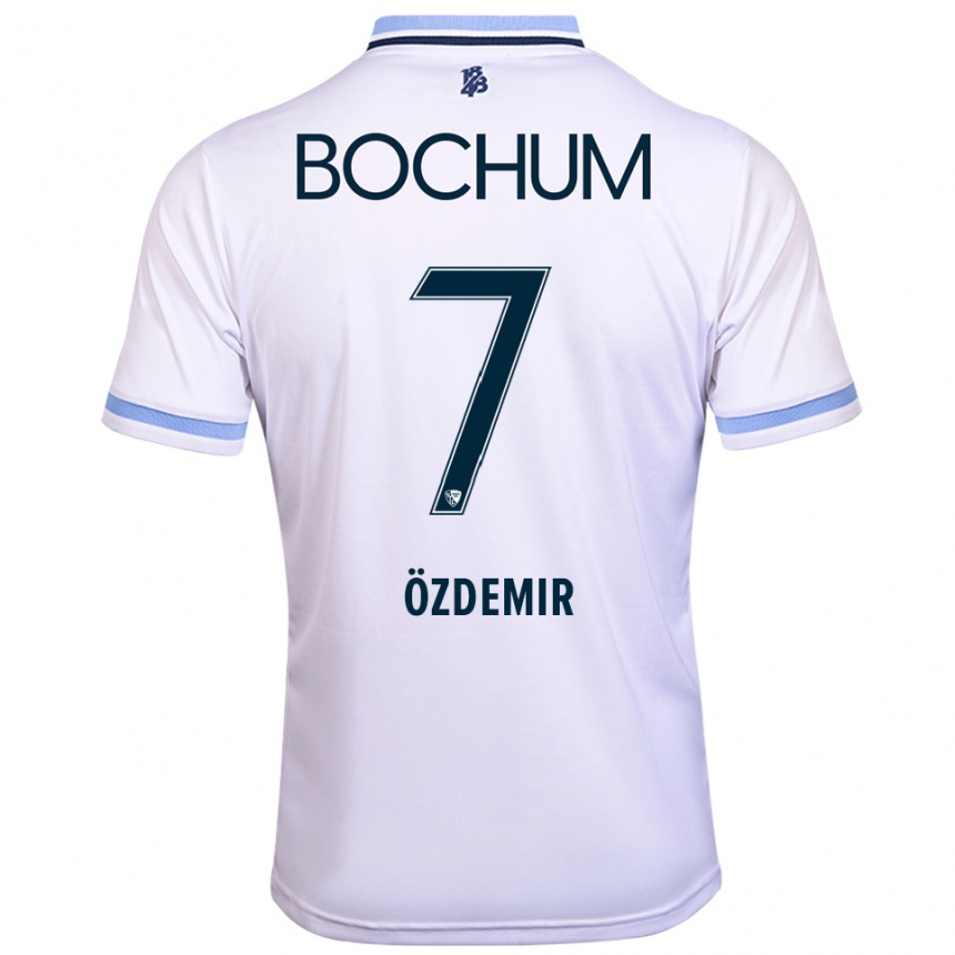 נשים כדורגל Tolga Özdemir #7 לבן תכלת הרחק ג'רזי 2025/26