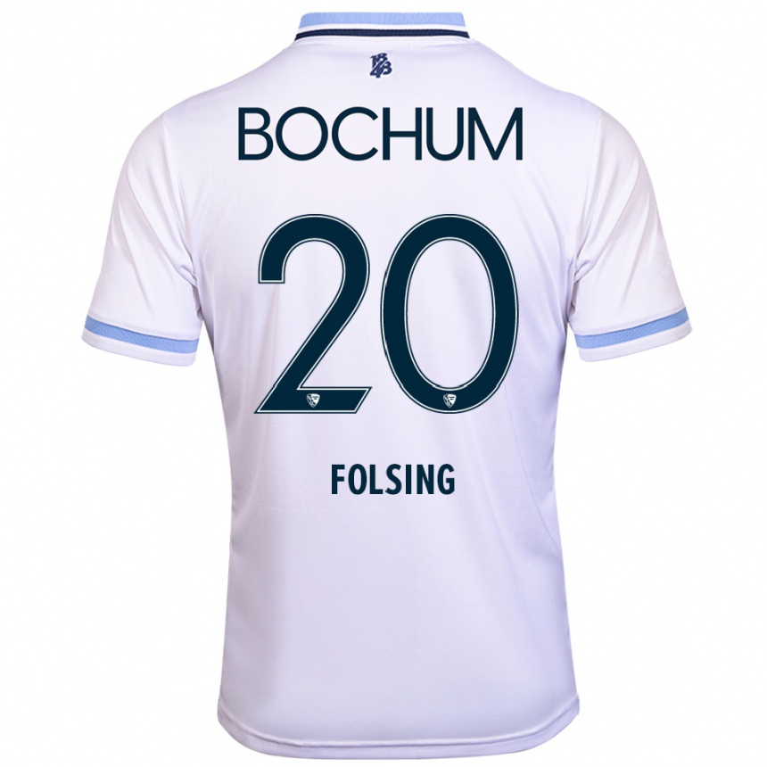 נשים כדורגל Amelie Fölsing #20 לבן תכלת הרחק ג'רזי 2025/26