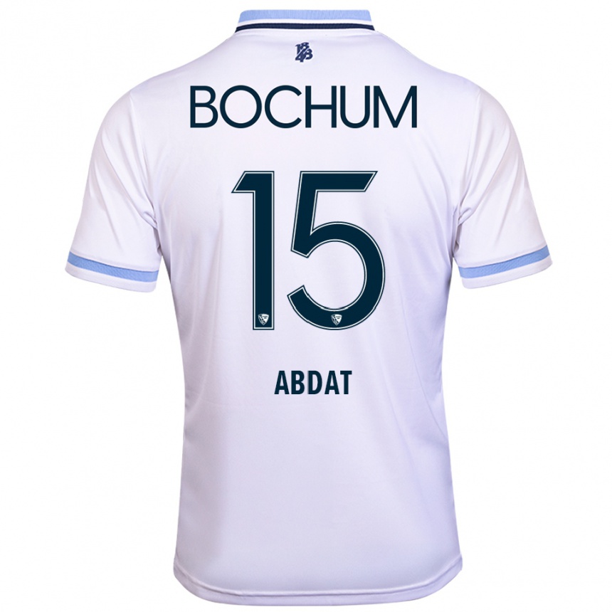 נשים כדורגל Nicolas Abdat #15 לבן תכלת הרחק ג'רזי 2025/26