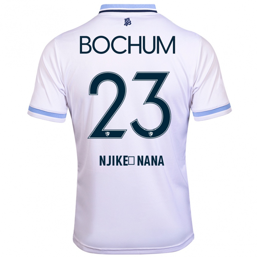 נשים כדורגל Jean-Philippe Njike-Nana #23 לבן תכלת הרחק ג'רזי 2025/26