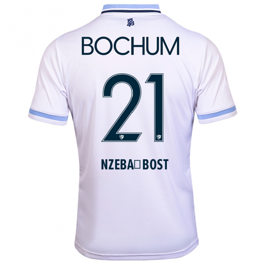 נשים כדורגל Jan Nzeba-Bost #21 לבן תכלת הרחק ג'רזי 2025/26