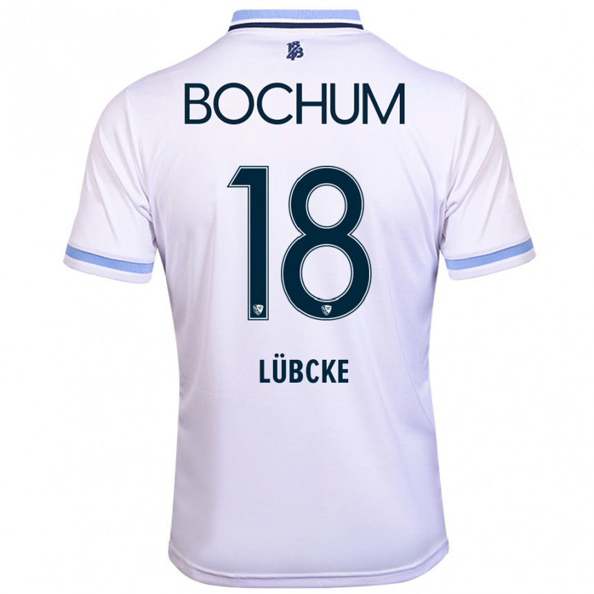 נשים כדורגל ניקלס לובקה #18 לבן תכלת הרחק ג'רזי 2025/26