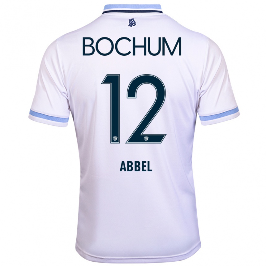 נשים כדורגל אריק אבל #12 לבן תכלת הרחק ג'רזי 2025/26