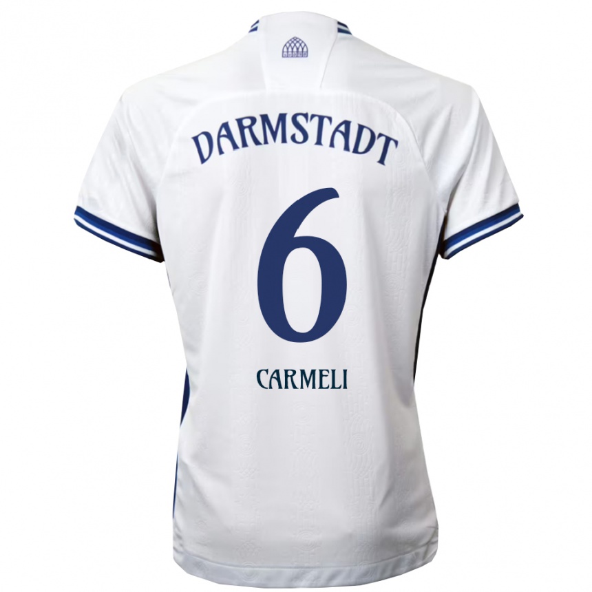 נשים כדורגל Liad Carmeli #6 לבן כחול הרחק ג'רזי 2025/26