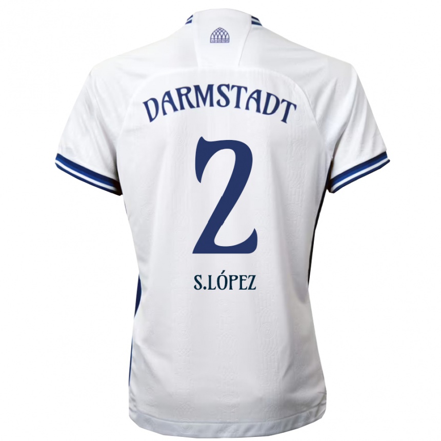 נשים כדורגל סרחיו לופס #2 לבן כחול הרחק ג'רזי 2025/26