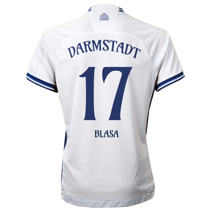 נשים כדורגל Keanu Blasa #17 לבן כחול הרחק ג'רזי 2025/26 נשים כדורגל Keanu Blasa #17 לבן כחול הרחק ג'רזי 2025/26