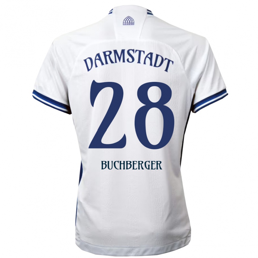 נשים כדורגל יונס בוכברגר #28 לבן כחול הרחק ג'רזי 2025/26