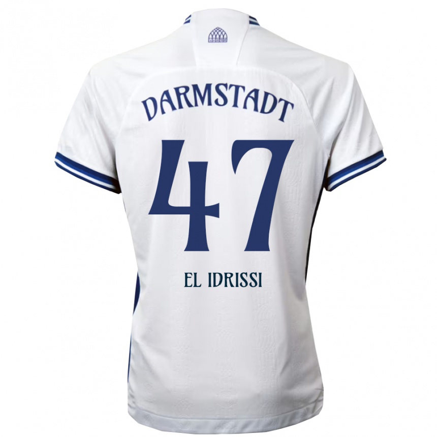 נשים כדורגל Othmane El Idrissi #47 לבן כחול הרחק ג'רזי 2025/26