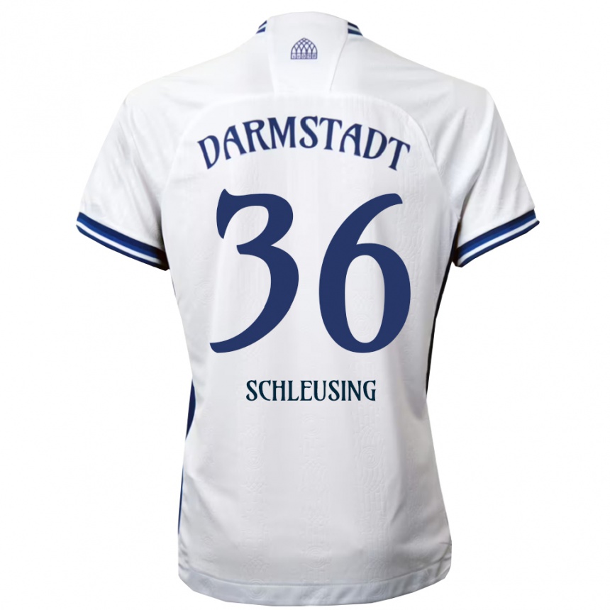 נשים כדורגל Lenox Schleusing #36 לבן כחול הרחק ג'רזי 2025/26