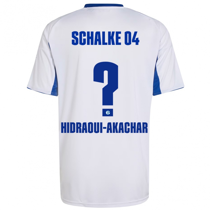 נשים כדורגל Yassin Hidraoui-Akachar #0 לבן כחול הרחק ג'רזי 2025/26