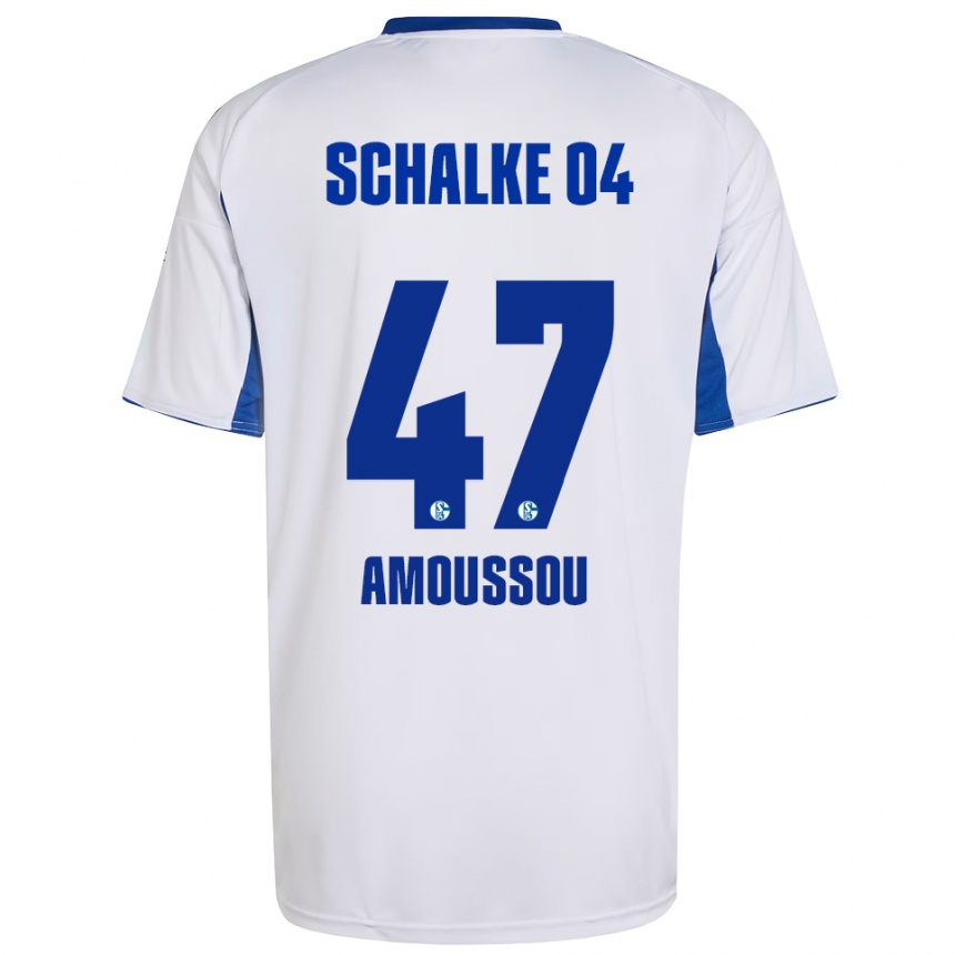 נשים כדורגל Zaid Amoussou #47 לבן כחול הרחק ג'רזי 2025/26