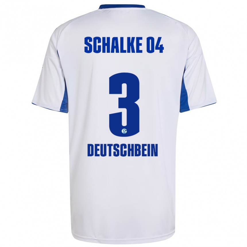 נשים כדורגל Lasse Deutschbein #3 לבן כחול הרחק ג'רזי 2025/26