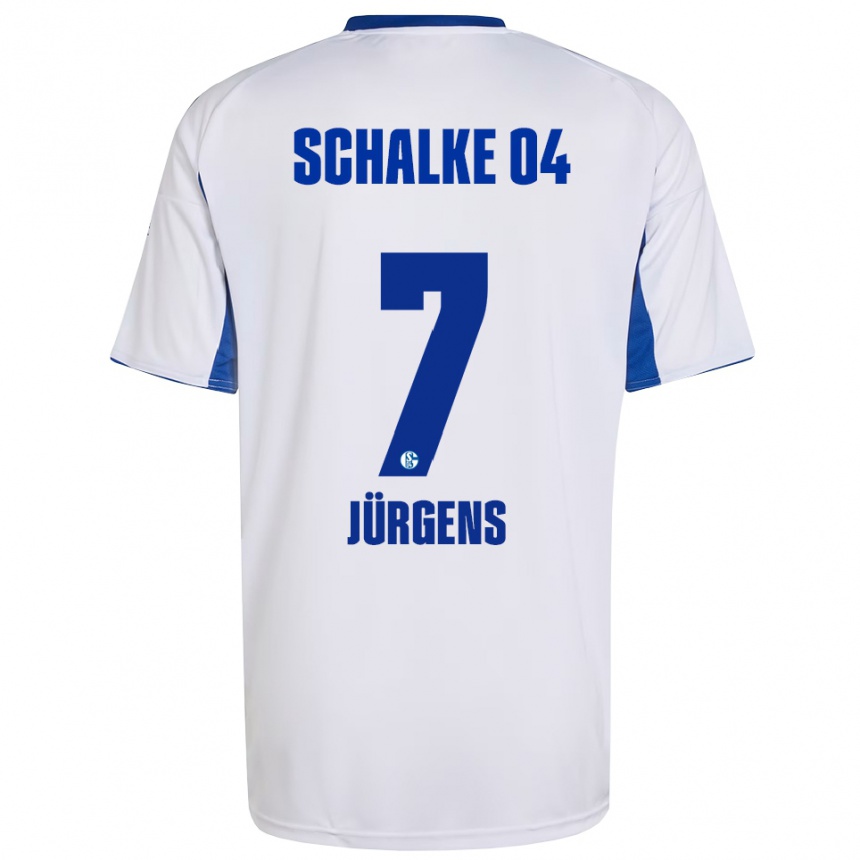 נשים כדורגל Celina Jürgens #7 לבן כחול הרחק ג'רזי 2025/26