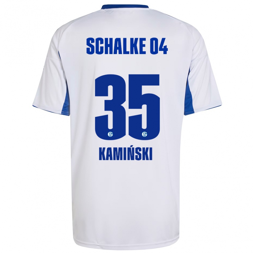 נשים כדורגל מארסין קמינסקי #35 לבן כחול הרחק ג'רזי 2025/26