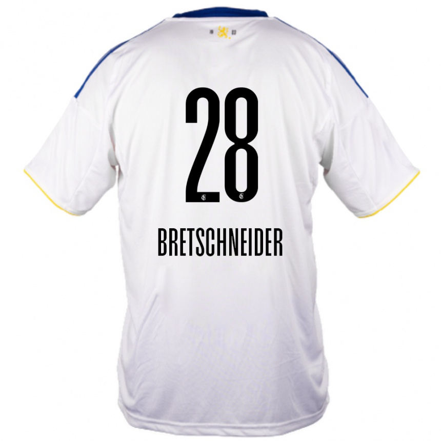 נשים כדורגל ניקו ברטשניידר #28 לבן כחול צהוב הרחק ג'רזי 2025/26