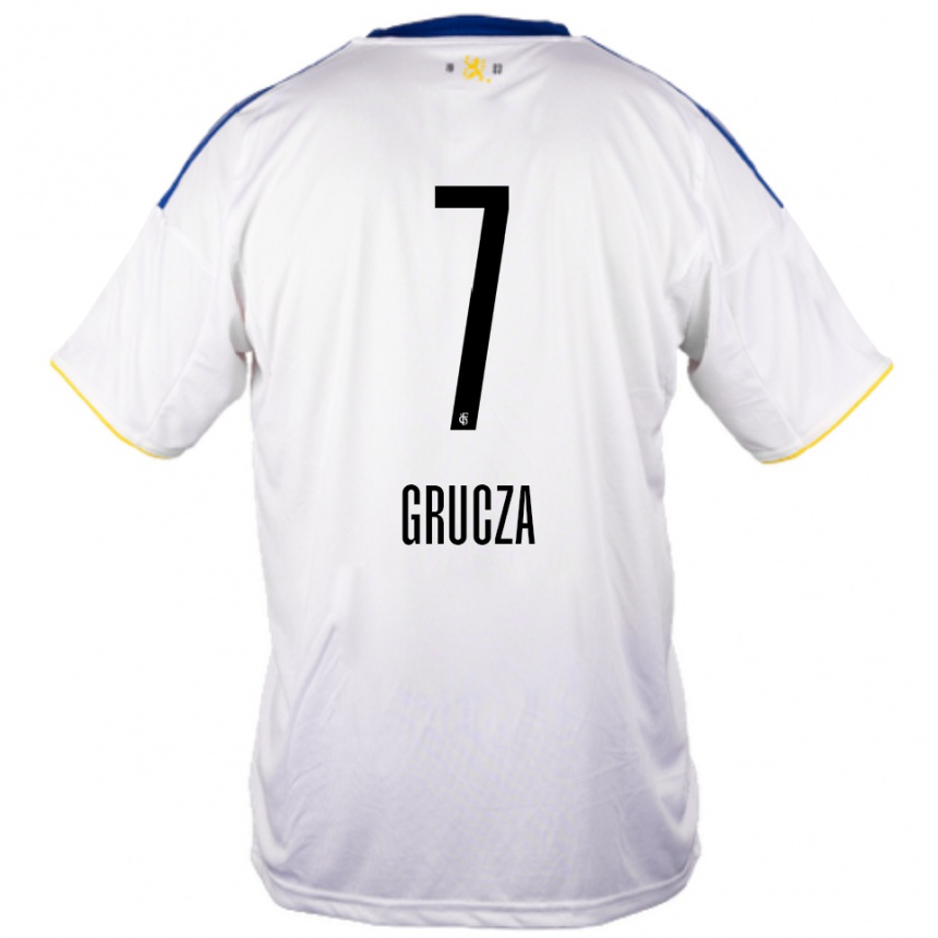 נשים כדורגל ניקו גרוצה #7 לבן כחול צהוב הרחק ג'רזי 2025/26