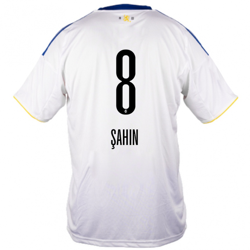 נשים כדורגל לאו סאהין #8 לבן כחול צהוב הרחק ג'רזי 2025/26