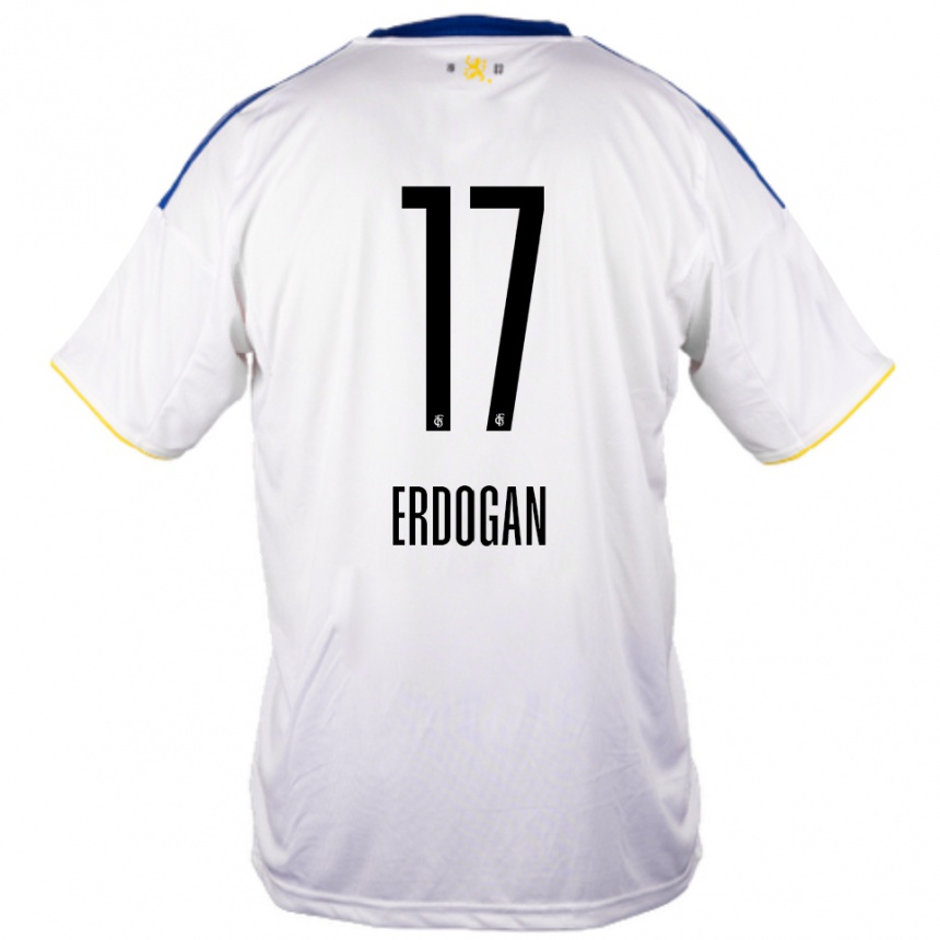 נשים כדורגל Emirhan Erdogan #17 לבן כחול צהוב הרחק ג'רזי 2025/26