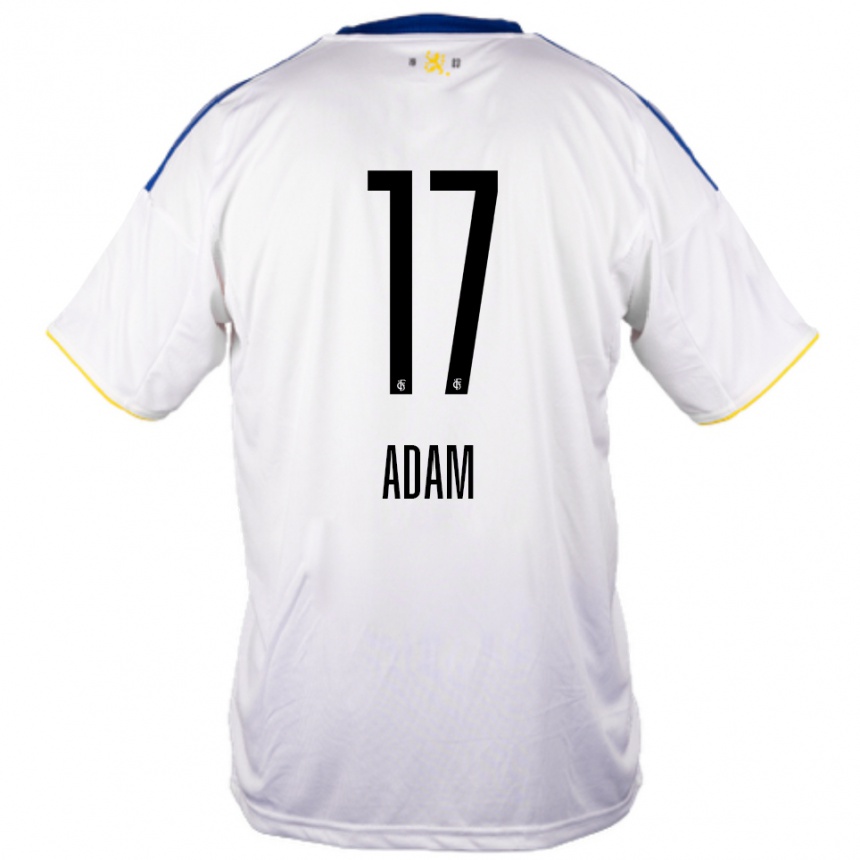 נשים כדורגל Maximilian Adam #17 לבן כחול צהוב הרחק ג'רזי 2025/26