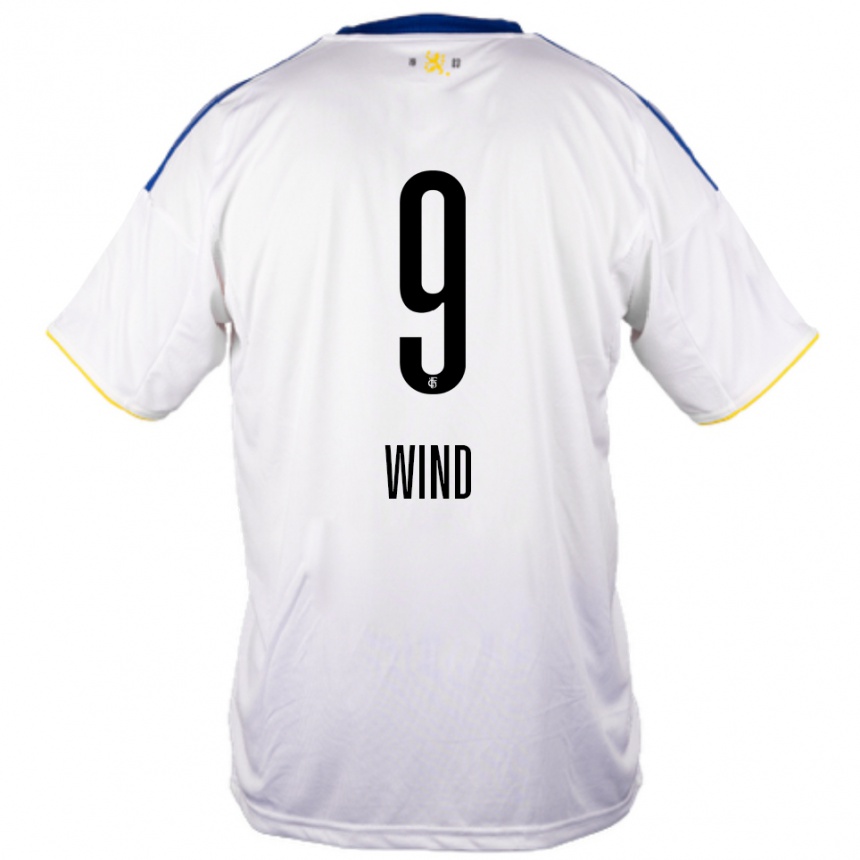 נשים כדורגל לנה וינד #9 לבן כחול צהוב הרחק ג'רזי 2025/26