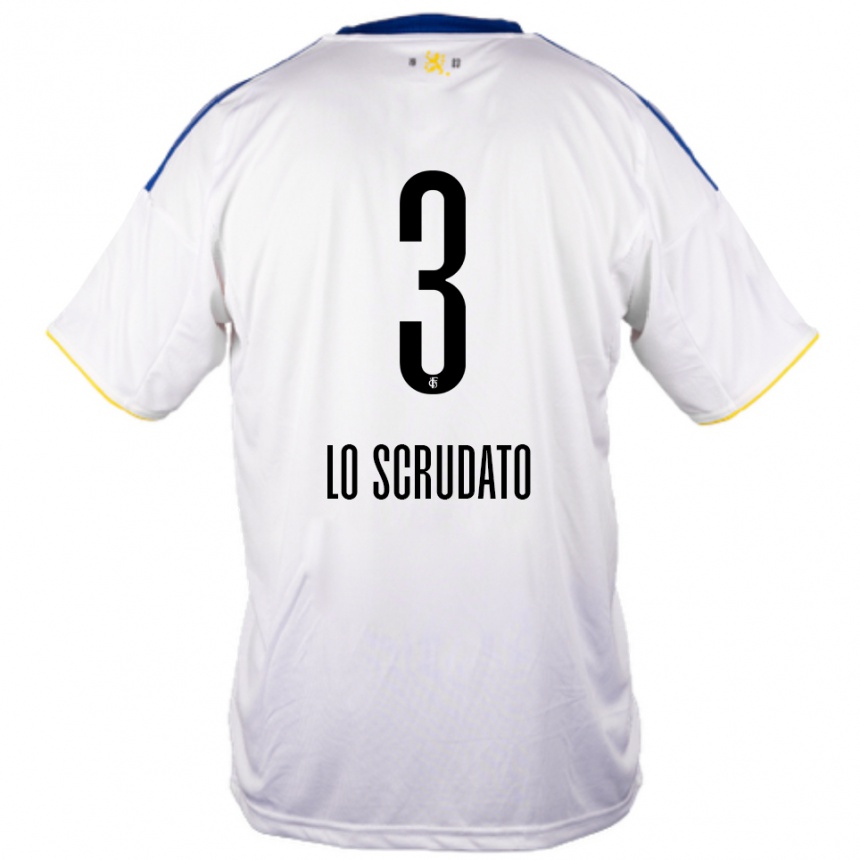 נשים כדורגל ג'אנלוקה לו סקרודאטו #3 לבן כחול צהוב הרחק ג'רזי 2025/26