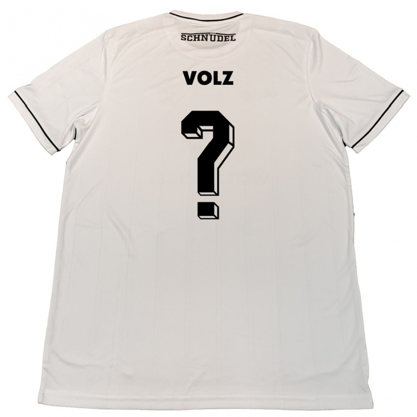 נשים כדורגל Jule Volz #0 לבן שחור הרחק ג'רזי 2025/26