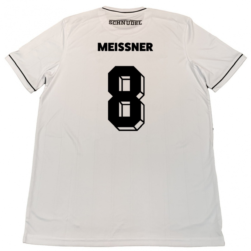 נשים כדורגל תומאס מייסנר #8 לבן שחור הרחק ג'רזי 2025/26