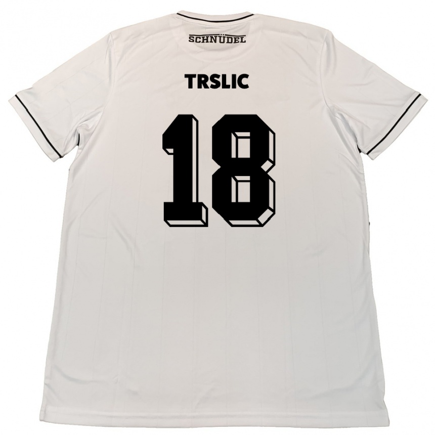 נשים כדורגל Luca Trslic #18 לבן שחור הרחק ג'רזי 2025/26