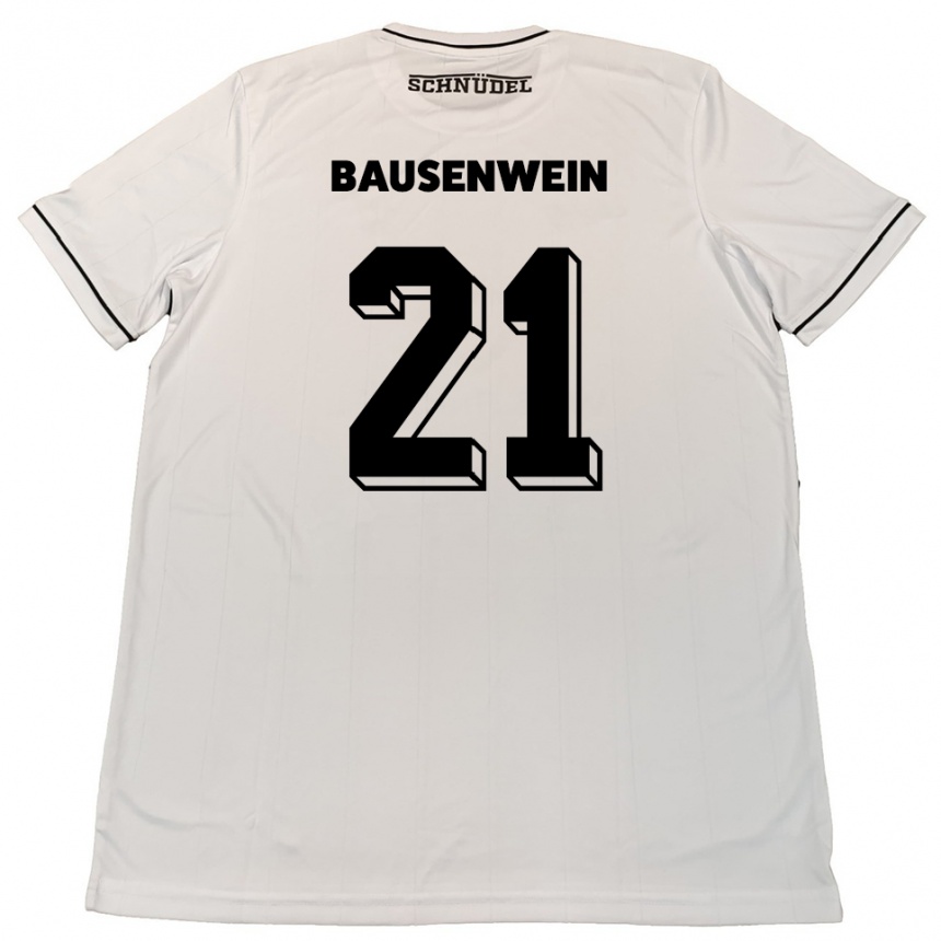 נשים כדורגל Lauris Bausenwein #21 לבן שחור הרחק ג'רזי 2025/26