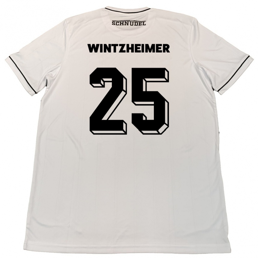 נשים כדורגל מנואל וינצהיימר #25 לבן שחור הרחק ג'רזי 2025/26