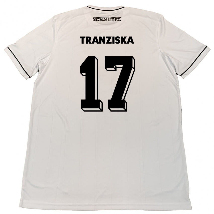 נשים כדורגל Jakob Tranziska #17 לבן שחור הרחק ג'רזי 2025/26