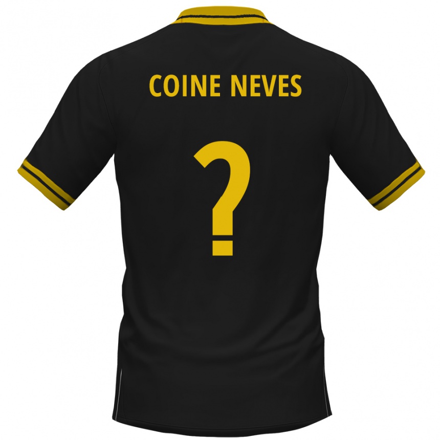 נשים כדורגל Arthur Coine Neves #0 שחור צהוב הרחק ג'רזי 2025/26