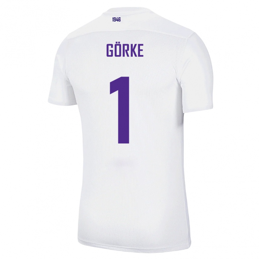 נשים כדורגל Arthur Görke #1 לבן ירוק הרחק ג'רזי 2025/26