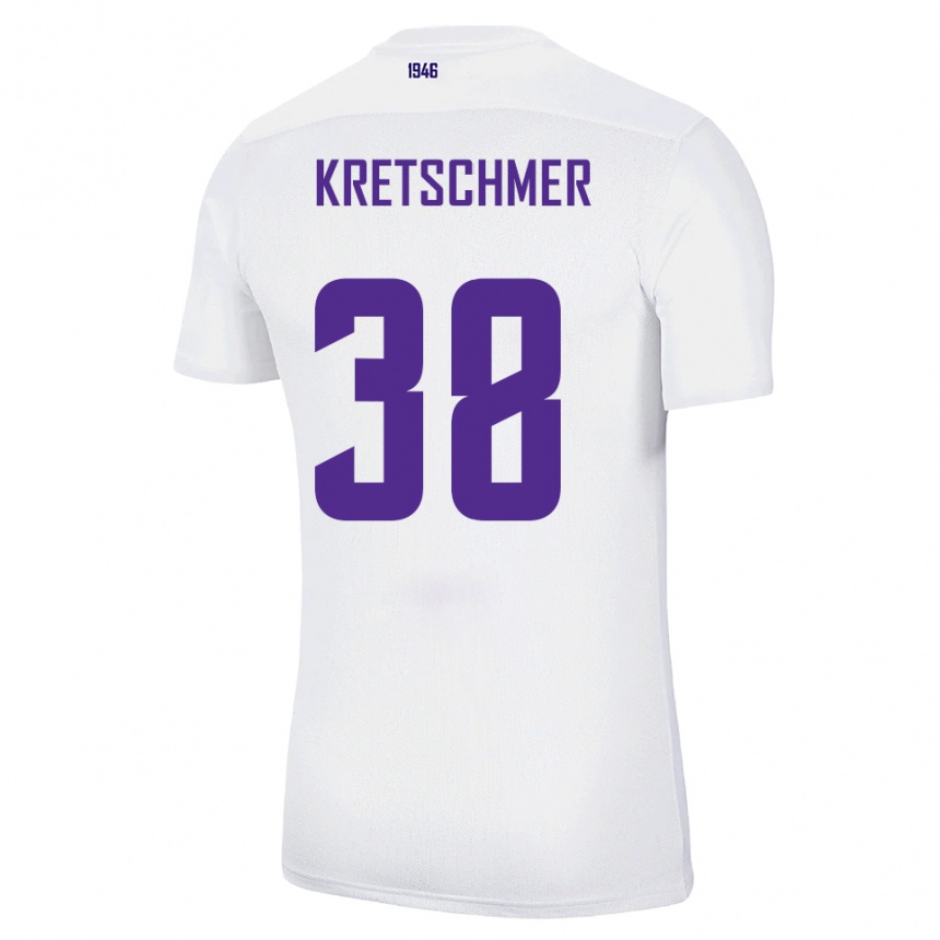 נשים כדורגל תיאו טוביאס קרצ׳מר #38 לבן ירוק הרחק ג'רזי 2025/26