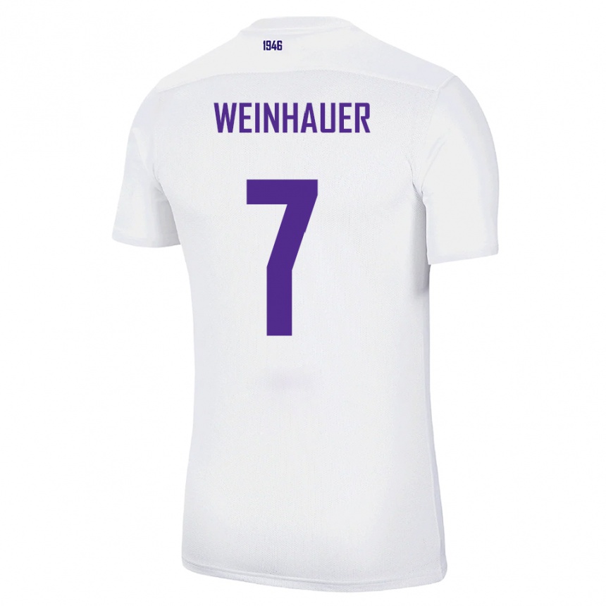 נשים כדורגל אריק וינהאוור #7 לבן ירוק הרחק ג'רזי 2025/26