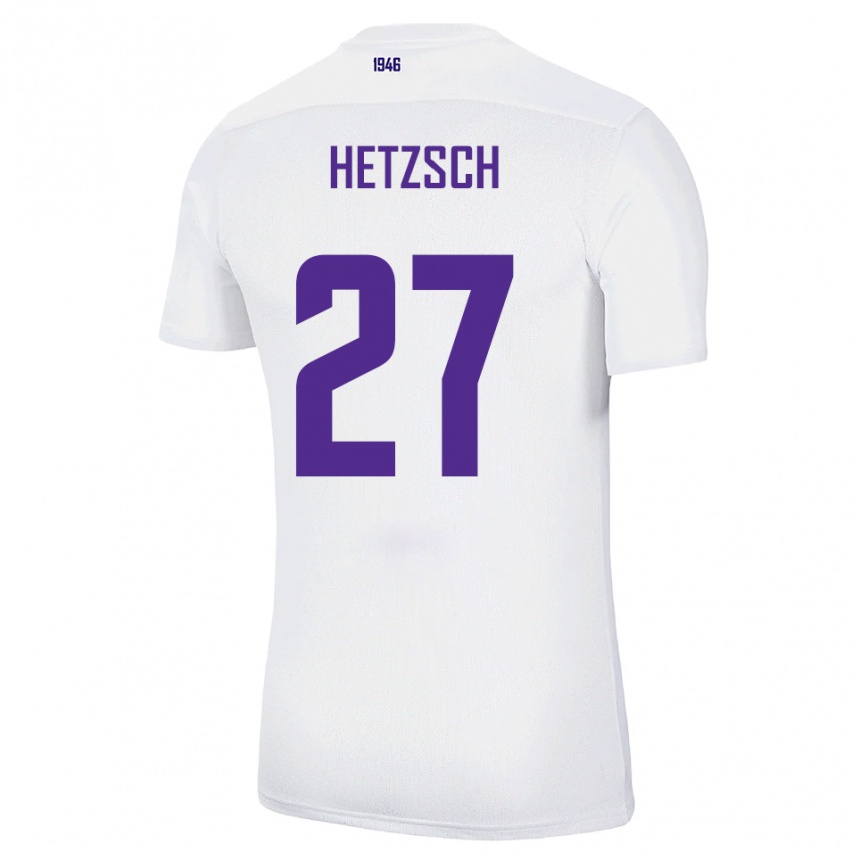 נשים כדורגל Finn Hetzsch #27 לבן ירוק הרחק ג'רזי 2025/26