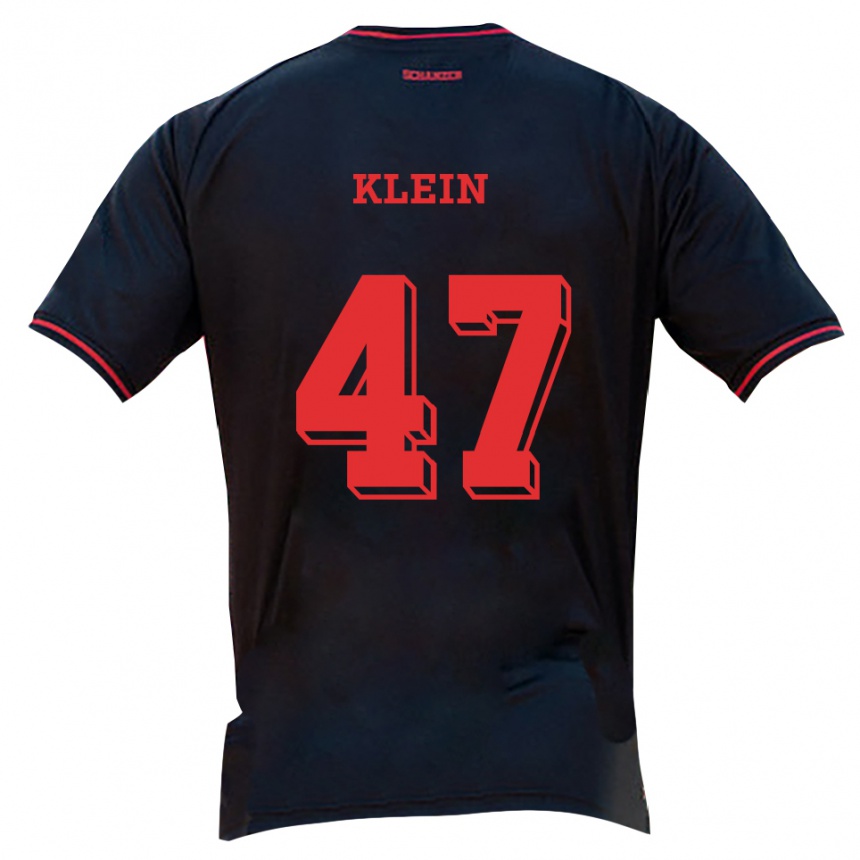 נשים כדורגל David Klein #47 שחור אדום לבן הרחק ג'רזי 2025/26