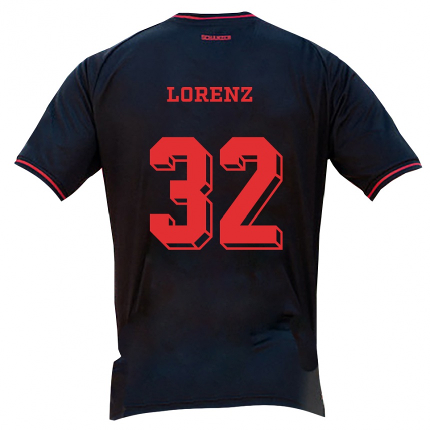 נשים כדורגל סימון לורנץ #32 שחור אדום לבן הרחק ג'רזי 2025/26