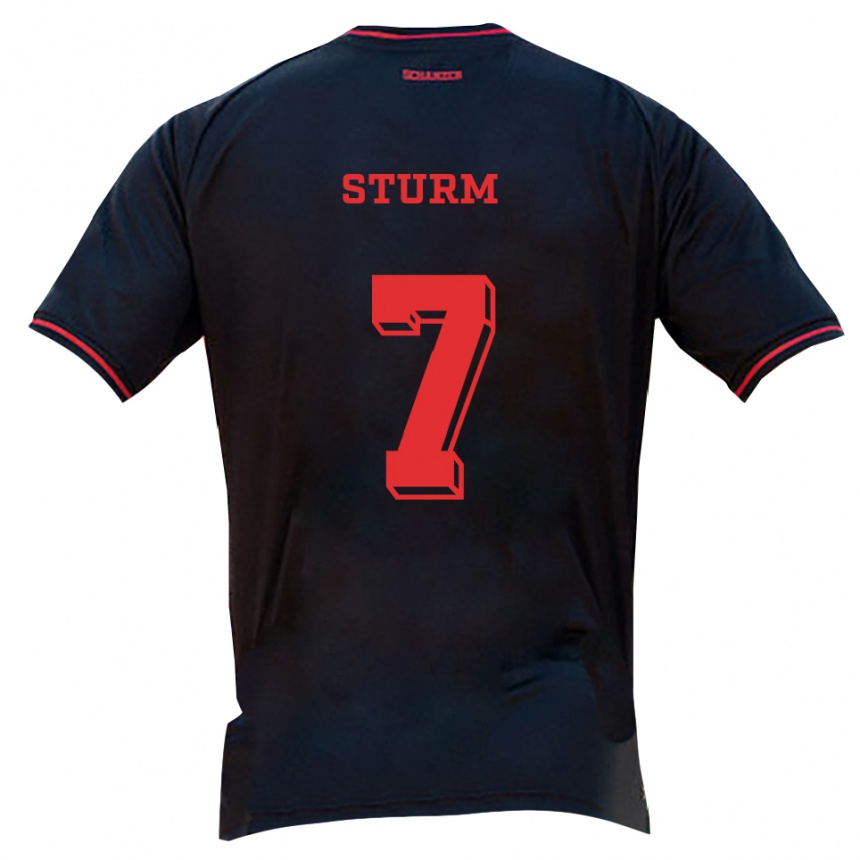 נשים כדורגל יאן שטורם #7 שחור אדום לבן הרחק ג'רזי 2025/26