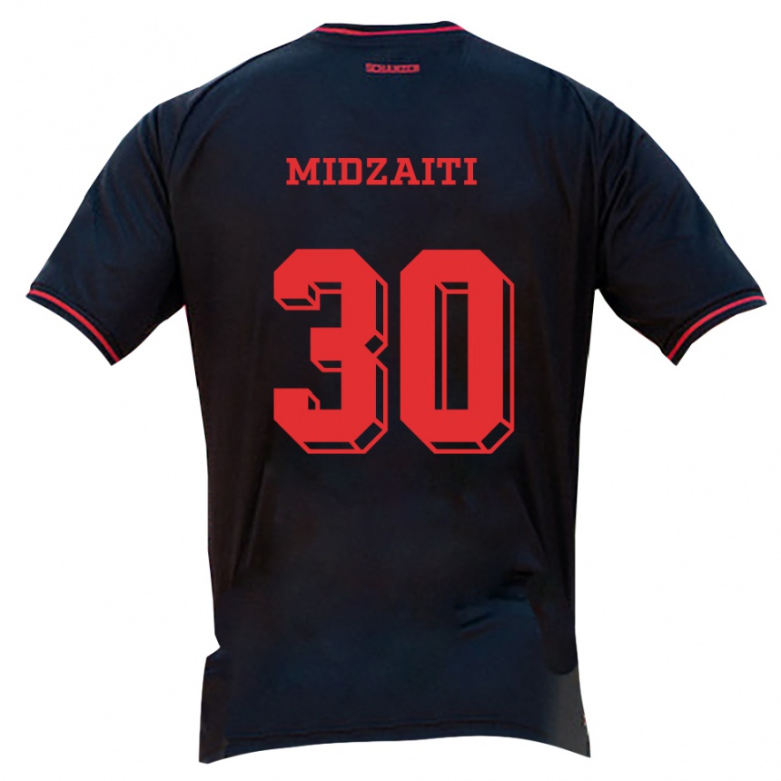 נשים כדורגל Luan Midzaiti #30 שחור אדום לבן הרחק ג'רזי 2025/26