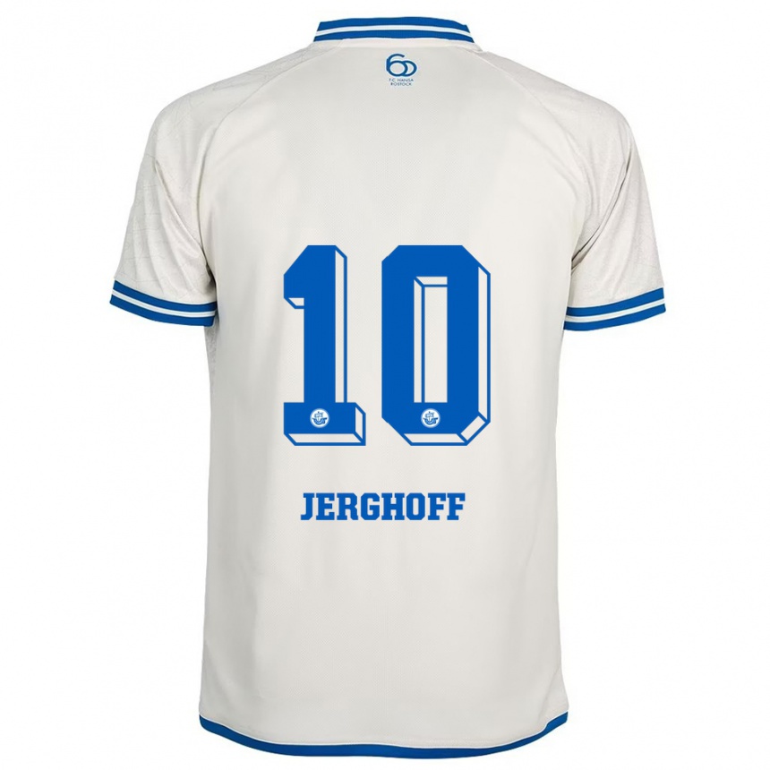 נשים כדורגל Ole Jerghoff #10 לבן כחול הרחק ג'רזי 2025/26