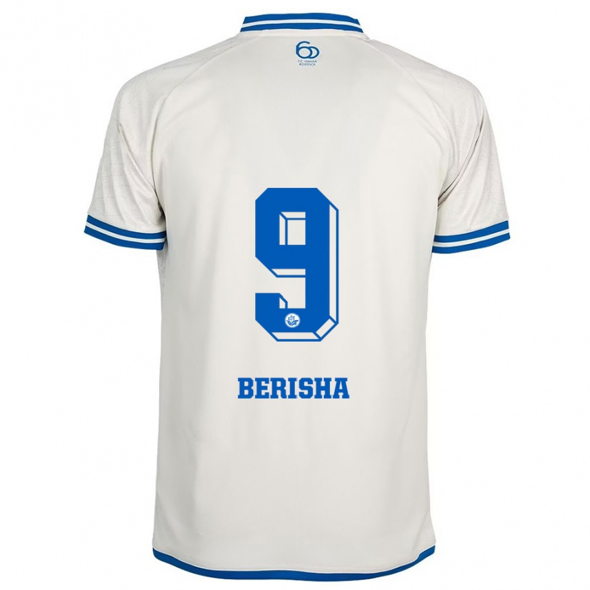 נשים כדורגל אלבין ברישה #9 לבן כחול הרחק ג'רזי 2025/26