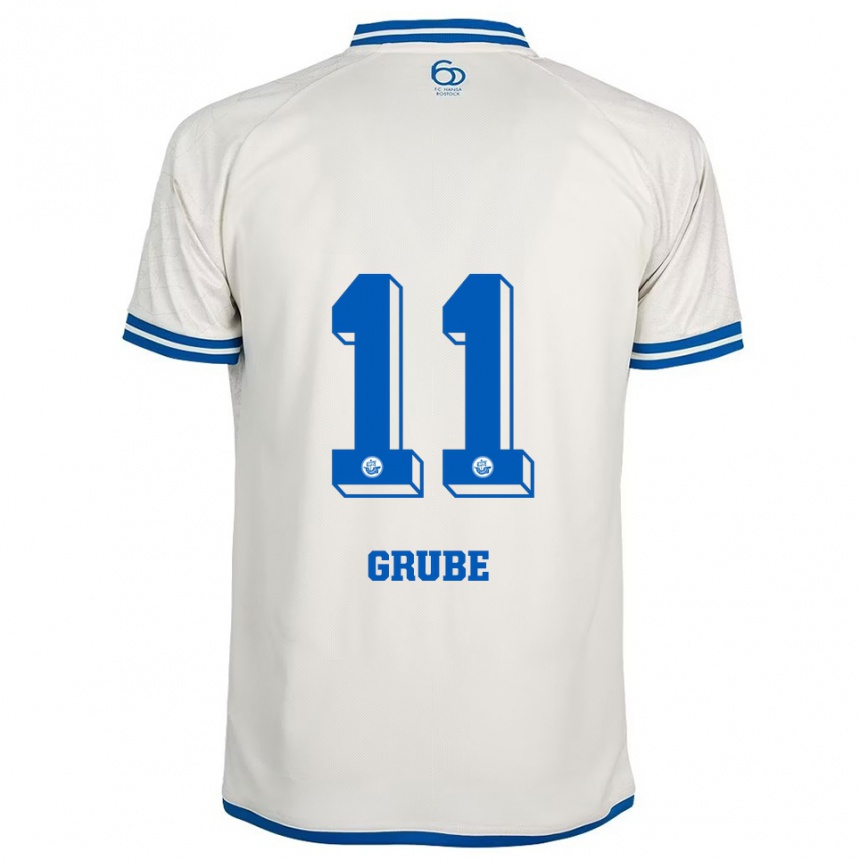 נשים כדורגל Pepe Grube #11 לבן כחול הרחק ג'רזי 2025/26