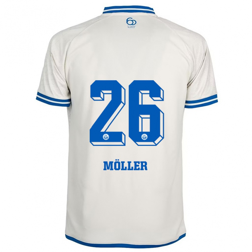 נשים כדורגל אנדראס מולר #26 לבן כחול הרחק ג'רזי 2025/26
