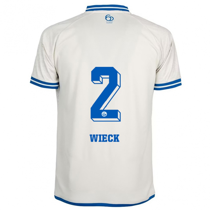 נשים כדורגל Niklas Wieck #2 לבן כחול הרחק ג'רזי 2025/26